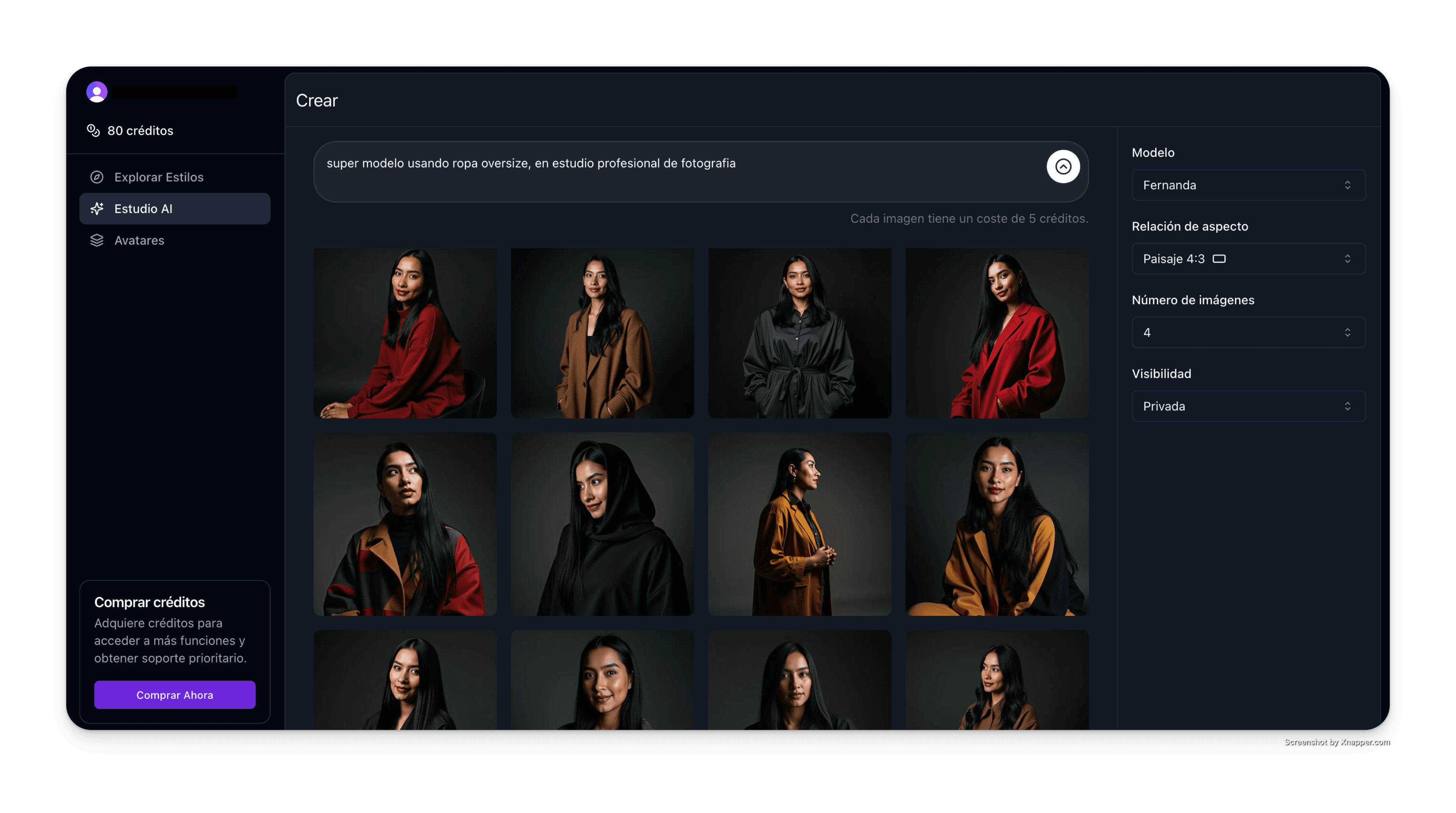 Ejemplos de avatares digitales generados - múltiples estilos y outfits profesionales